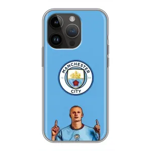 Чехлы с футболистом Ерлинг Холанд для iPhone 14 Pro (AlphaPrint) (Холанд Манчестер Сити)