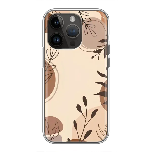 Чехол с принтом «Коричневые цветы» для iPhone 14 Pro