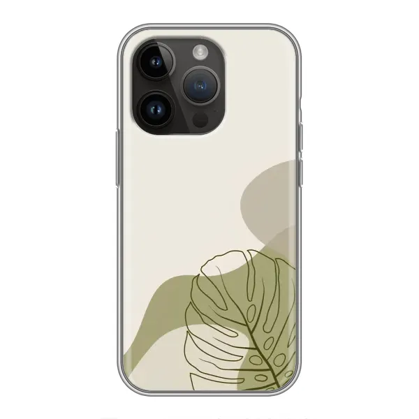 Чехол с принтом «Зеленая монстера дизайн» для iPhone 14 Pro