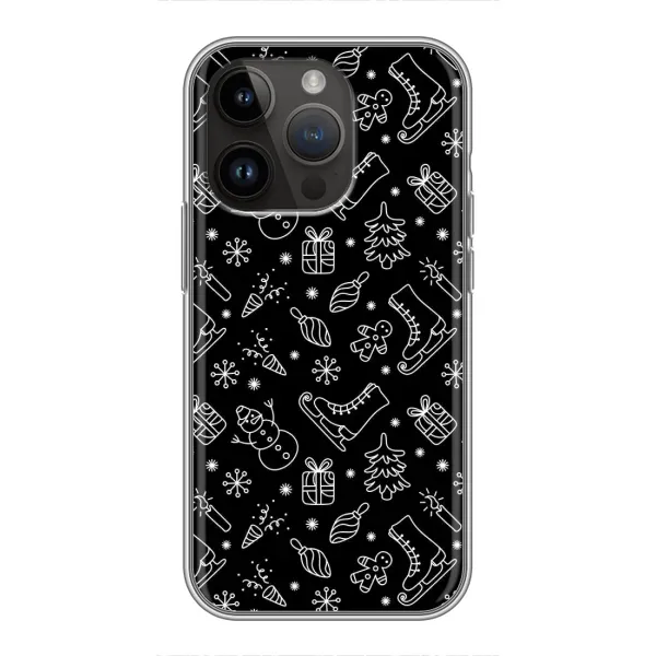 Чехол с принтом «Новогодний фон» для iPhone 14 Pro