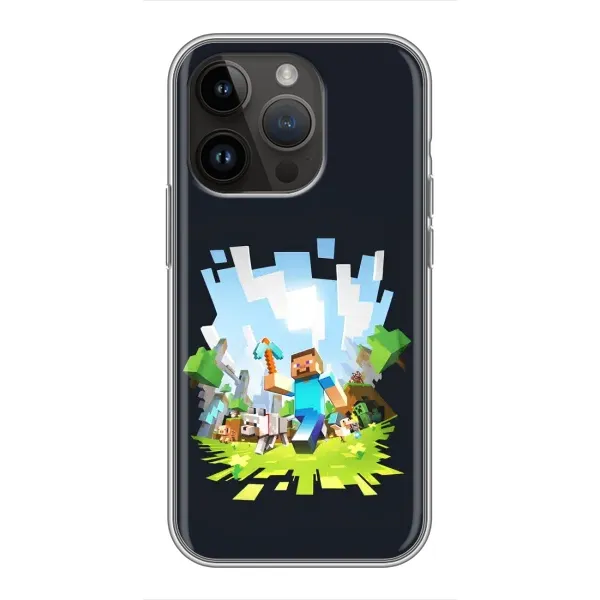 Чохол з принтом «персонажі Minecraft» для iPhone 14 Pro
