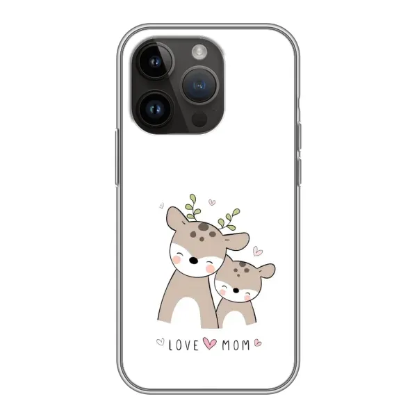 Чехол с принтом «Оленята мама и малыш» для iPhone 14 Pro