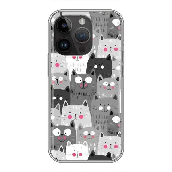 Чехол с принтом «Рисованные котики» для iPhone 14 Pro