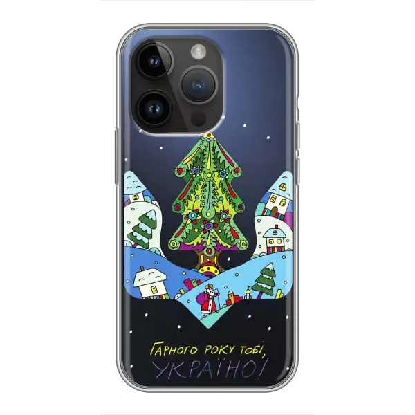 Чехол с принтом «Рождественский герб» для iPhone 14 Pro