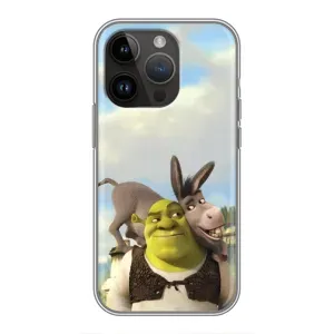 Чехол с мультфильмом Шрек на iPhone 14 Pro (Шрек и Осел)
