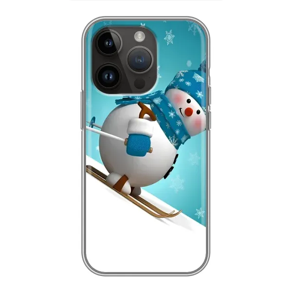 Чехол с принтом «Снеговик на лыжах» для iPhone 14 Pro Чехол с принтом «Снеговик на лыжах» для iPhone 14 Pro
