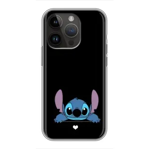 Чохол з принтом Стіч на iPhone 14 Pro (Стіч на чорному)