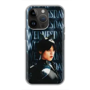 Чехлы Венсдей на iPhone 14 Pro Уэнсдей (AlphaPrint) (Уэнздей кошка)