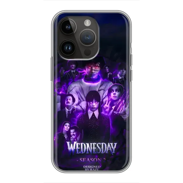 Чохол з принтом «Фіолетова магія Венздей» для iPhone 14 Pro Чохол з принтом «Фіолетова магія Венздей» для iPhone 14 Pro