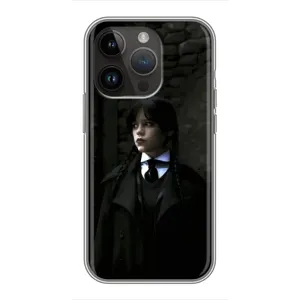 Чехол с дизайном Венздей 2 на iPhone 14 Pro (Темный стиль Уэнздей)