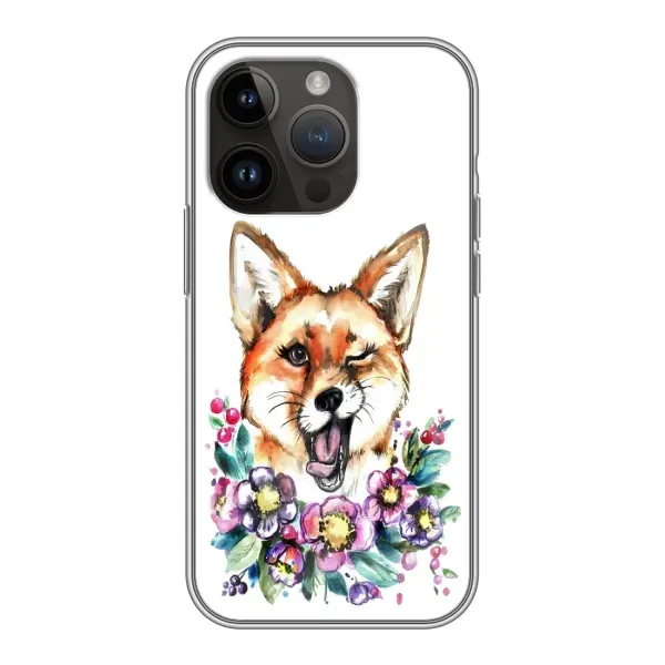 Чехол с принтом «Веселая лисичка» для iPhone 14 Pro Чехол с принтом «Веселая лисичка» для iPhone 14 Pro