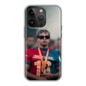 Чехол с футболистом Ламин Ямаль iPhone 14 Pro (Ямаль Барса)
