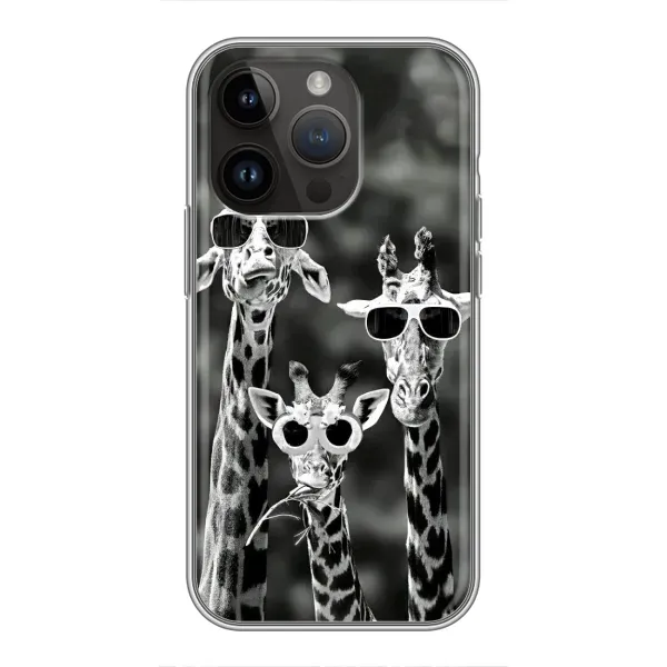 Чохол з принтом «Жирафи в окулярах» для iPhone 14 Pro
