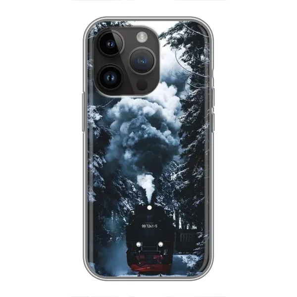 Чехол с принтом «Зимний поезд» для iPhone 14 Pro
