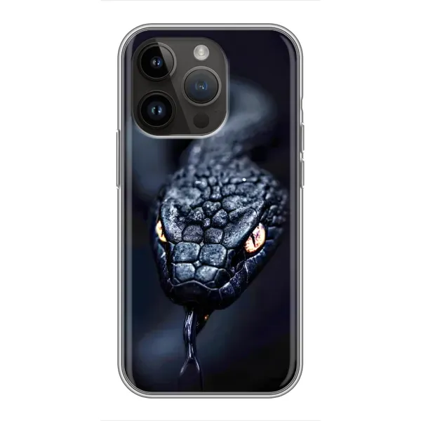 Чехол с принтом «Черная змея» для iPhone 14 Pro Чехол с принтом «Черная змея» для iPhone 14 Pro
