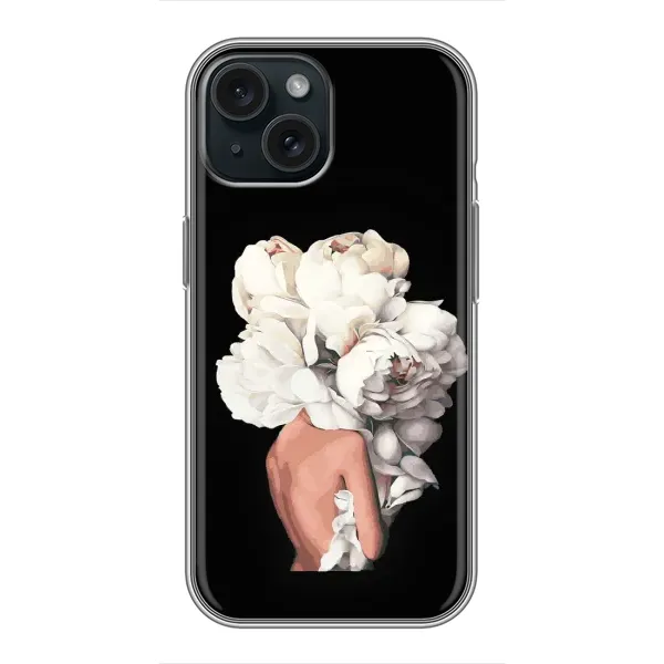 Чехол с принтом «Белые цветы» для iPhone 14