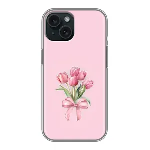 Чохол з розовим принтом для iPhone 14 (Букет квітів)