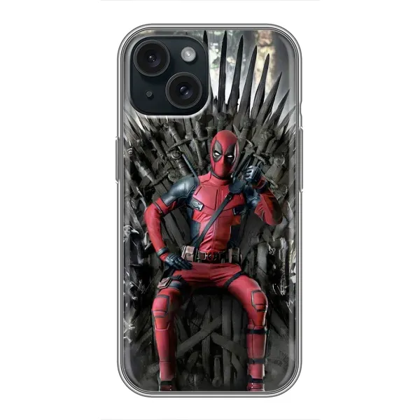 Чехол с принтом «Дэдпул на троне» для iPhone 14