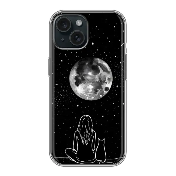 Чехол с принтом «Девушка с котом» для iPhone 14