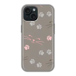 Чехол с рисунком кот на iPhone 14 (Лапы и усы)