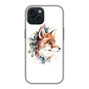 Чохли з картинкою Лисичка для iPhone 14 (VPrint) (Лиса в квітах)