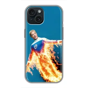 Чохол з принтом Фантастична четвірка для iPhone 14 (Людина-факел у вогні)