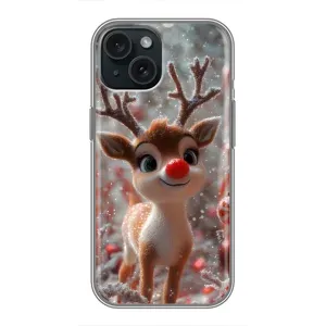 Яркий чехол для iPhone 14 с Зимними Оленятами