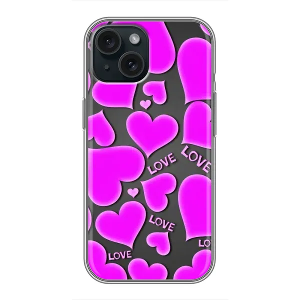 Чехол с принтом «Pink hearts» для iPhone 14