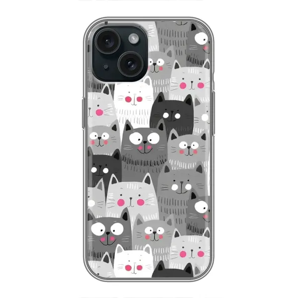 Чохол з принтом «Мальовані котики» для iPhone 14