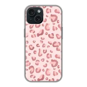 Чохол з розовим принтом для iPhone 14 (Рожевий леопард)