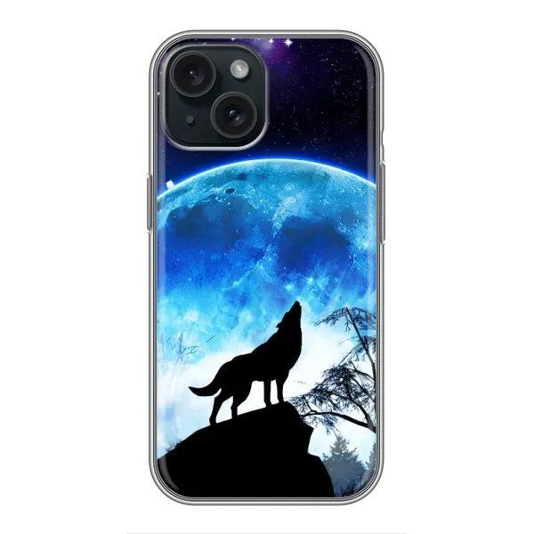 Чехол с принтом «Волк на луну» для iPhone 14