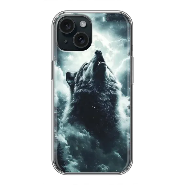 Чохол з принтом «Вовк у хмарах» для iPhone 14