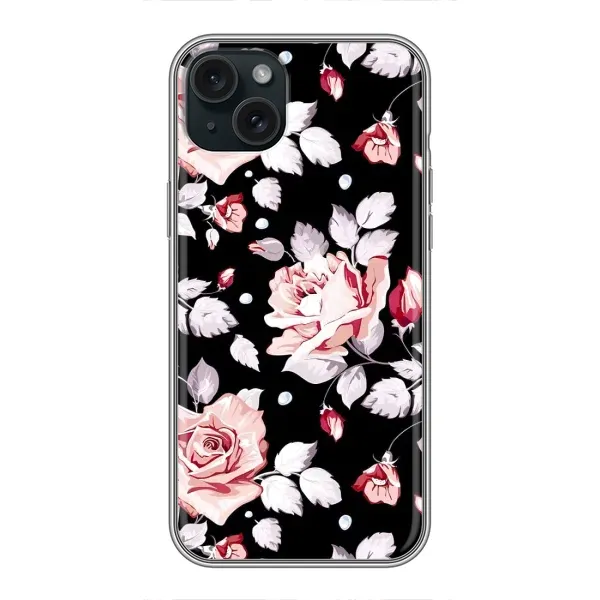 Чехол с принтом «Цветочки на черном» для iPhone 14 Plus