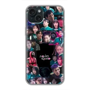 Чехол Гра в кальмара для iPhone 14 Plus (Коллаж Игра кальмара)