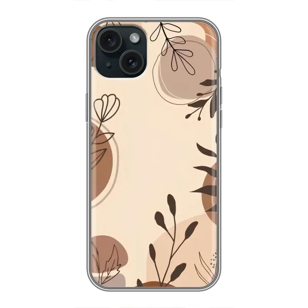 Чехол с принтом «Коричневые цветы» для iPhone 14 Plus