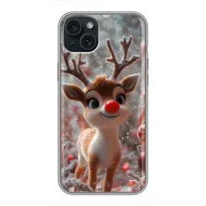Яркий чехол для iPhone 14 Plus с Зимними Оленятами