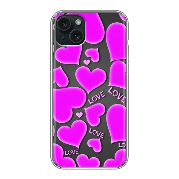 Чохол з принтом «Pink hearts» для iPhone 14 Plus