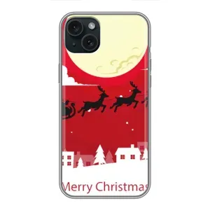 Рождественские Чехлы для iPhone 14 Plus (VPrint) (Санта с оленями)