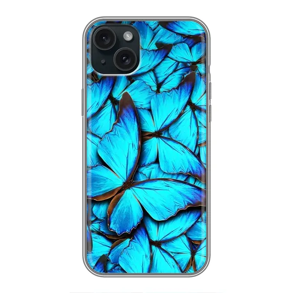 Чехол с принтом «Синие бабочки» для iPhone 14 Plus
