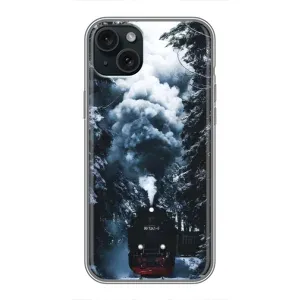 Новорічні, Святкові Чохли для iPhone 14 Plus - 2024 год (Зимовий потяг)