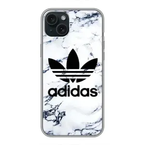 Чехлы Адидас для iPhone 15 Plus (AlphaPrint) (Адидас на мраморе)
