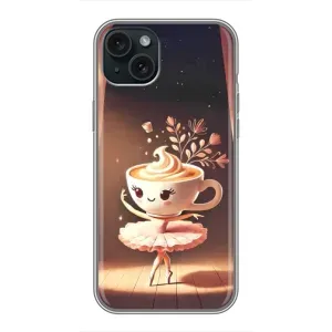 Чехол с мемом Тралалело тралала на iPhone 15 Plus (Балерина капучина)