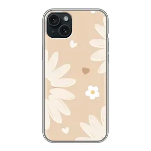 Чохол з квітковим принтом на Apple 15 Плюс (Бежеві квіти)
