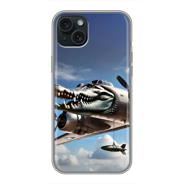 Чехол с принтом «Бомбардиро крокодило» для iPhone 15 Plus Чехол с принтом «Бомбардиро крокодило» для iPhone 15 Plus