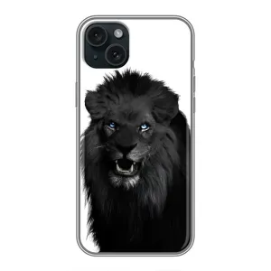 Чохли з картинкою животних iPhone 15 Plus (Чорний ЛЕВ)