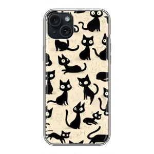 Чохол з малюнком кіт на iPhone 15 Plus (Чорні коти)