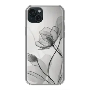 Чохол з квітковим принтом на Apple 15 Плюс (Чорні квіти)