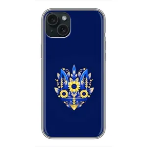 Чохли для iPhone 15 Plus Укр. Символіка (AlphaPrint) (Квітковий Герб)