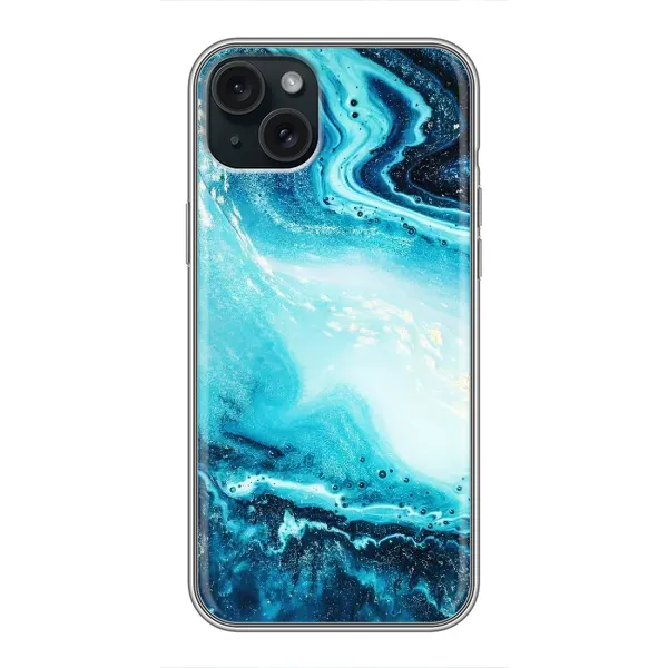 Чохол з принтом «Блакитний мрамор» для iPhone 15 Plus