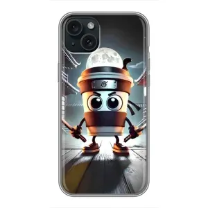 Чехол с мемом Тралалело тралала на iPhone 15 Plus (Капучино асасино)